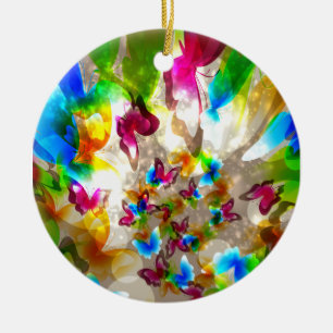 Abstracte botervliegen keramisch ornament