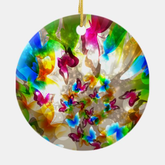 Abstracte botervliegen keramisch ornament (Achterkant)