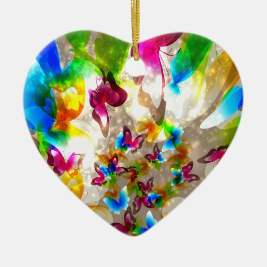 Abstracte botervliegen keramisch ornament (Voorkant)