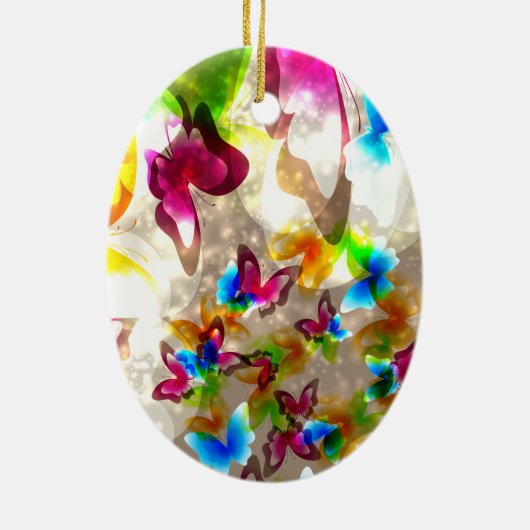 Abstracte botervliegen keramisch ornament (Achterkant)