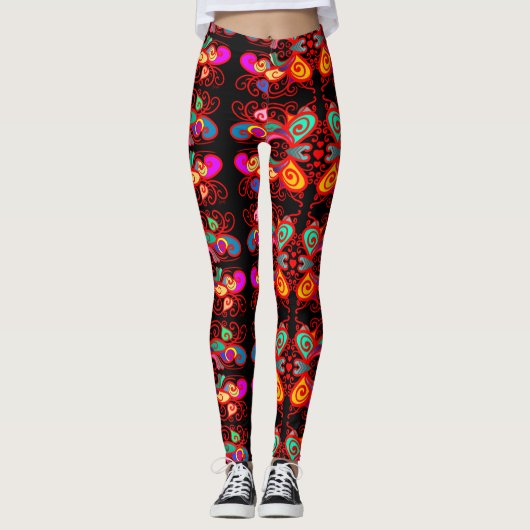 Abstracte botervliegen leggings (Voorkant)