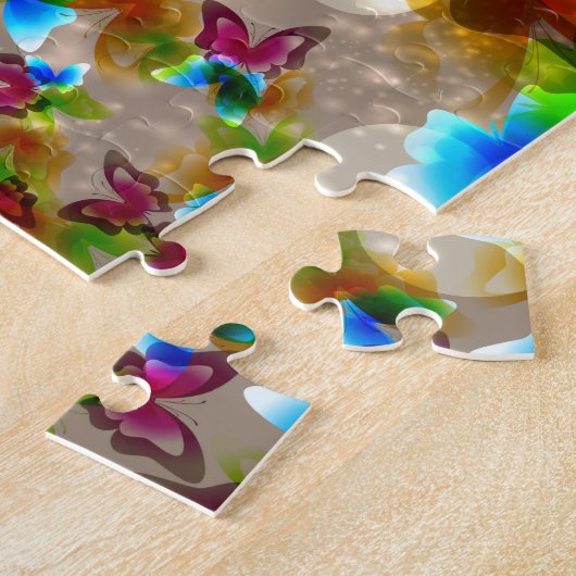 Abstracte botervliegen legpuzzel (Zijkant)