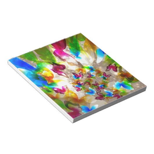 Abstracte botervliegen notitieblok (Schuin)