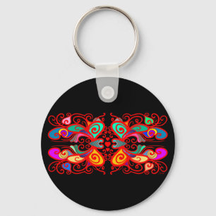 Abstracte botervliegen sleutelhanger