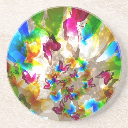 Abstracte botervliegen zandsteen onderzetter (Voorkant)