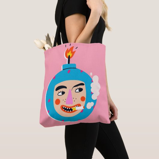 Abstracte botopening tote bag (Dichtbij)