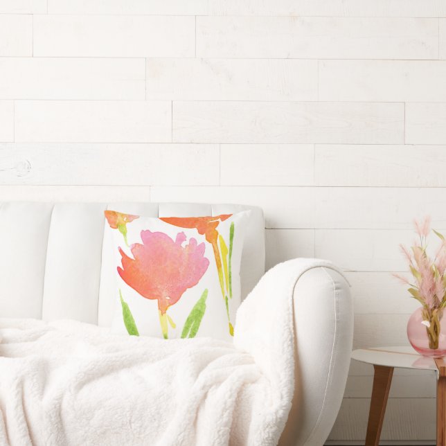 Abstracte Bouquet van Gemengde Bloemen 2 Kussen (Bank)