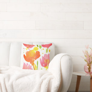 Abstracte Bouquet van gemengde bloemen 4 Kussen