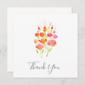 Abstracte Bouquet van Gemengde Bloemen Bedankkaart (Voorkant / Achterkant)