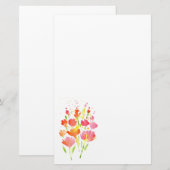 Abstracte Bouquet van Gemengde Bloemen Briefpapier (Voorkant / Achterkant)