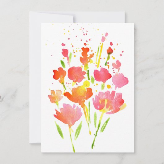 Abstracte Bouquet van Gemengde Bloemen Notitiekaartje (Voorkant)