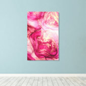 Abstracte Bourgogne en goudalcoholische inkt Canva Canvas Afdruk (Insitu (Houten vloer))