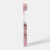 Abstracte Bourgogne roze goudmakreel iPhone Hoesje (Linkerkant)