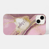 Abstracte Bourgogne roze goudmakreel iPhone Hoesje (Achterkant horizontaal)