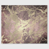 Abstracte Bourgondische verf Golden Metallic Strok Cadeaupapier (Vlak)