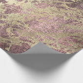 Abstracte Bourgondische verf Golden Metallic Strok Cadeaupapier (Hoek)