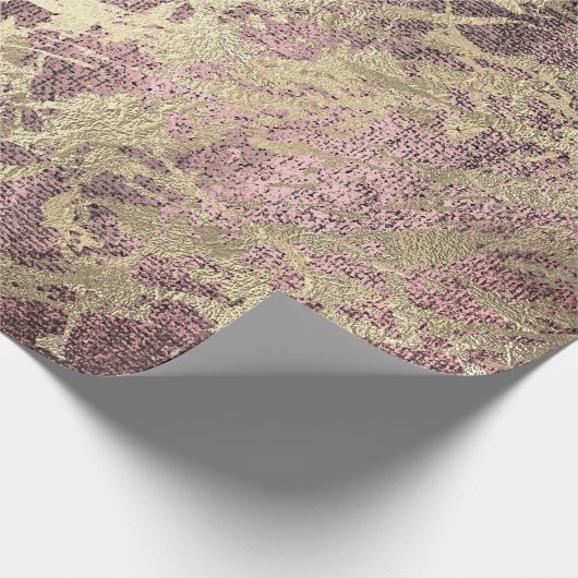 Abstracte Bourgondische verf Golden Metallic Strok Cadeaupapier (Hoek)