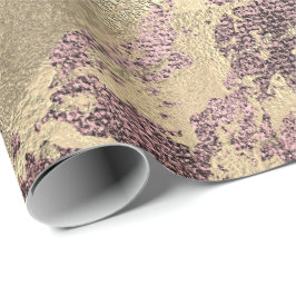 Abstracte Bourgondische verf Golden Metallic Strok Cadeaupapier