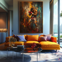 Abstracte Boxer in Actie - Krachtige Sportkunst