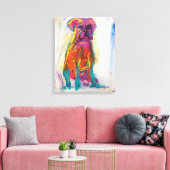 Abstracte Boxer-schildering Canvas Afdruk (Insitu (Woonkamer))