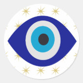 Abstracte boze ogen moderne fornuis ronde sticker (Voorkant)