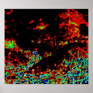 Abstracte brand in een bos poster