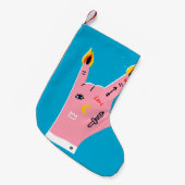Abstracte brandblusvingers kleine kerstsok (Voorkant (Hangend))