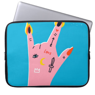 Abstracte brandblusvingers laptop sleeve
