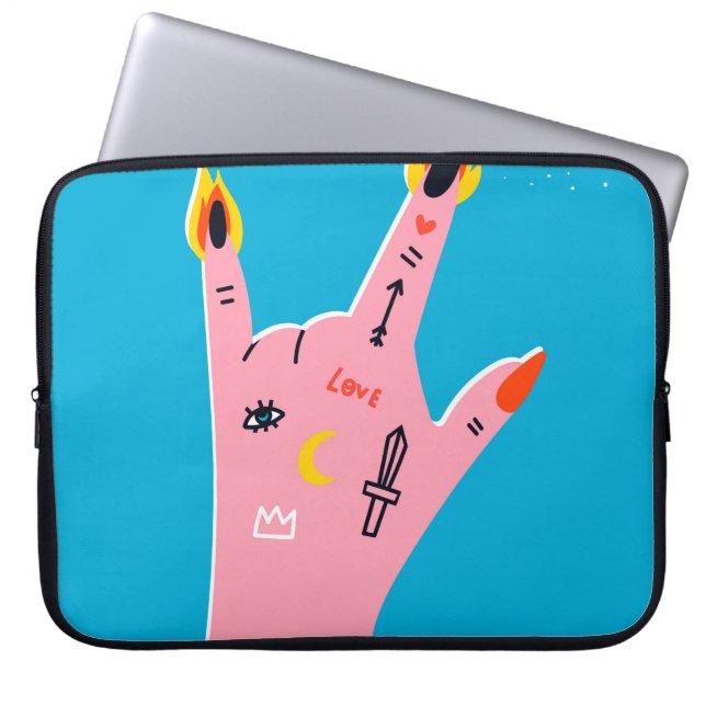 Abstracte brandblusvingers laptop sleeve (Voorkant)