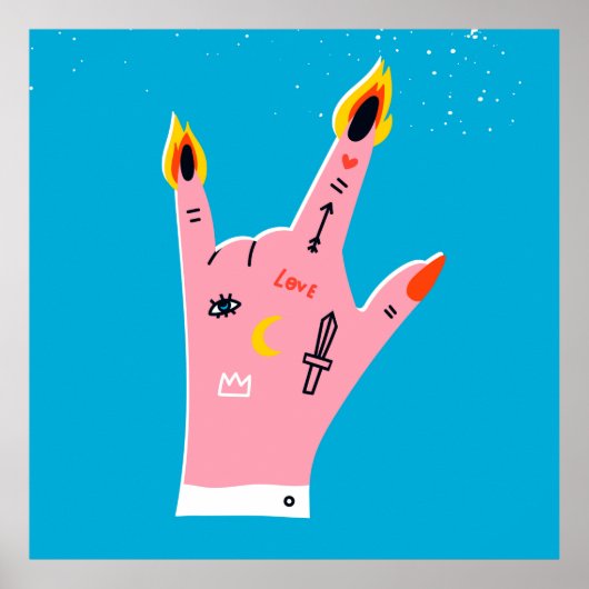 Abstracte brandblusvingers poster (Voorkant)