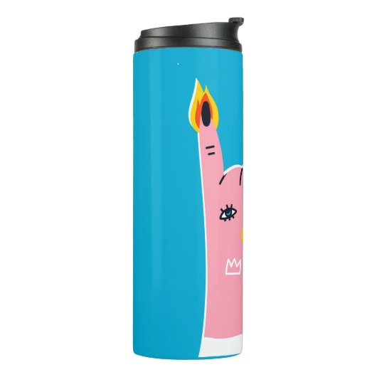 Abstracte brandblusvingers thermosbeker (Gedraaid links)