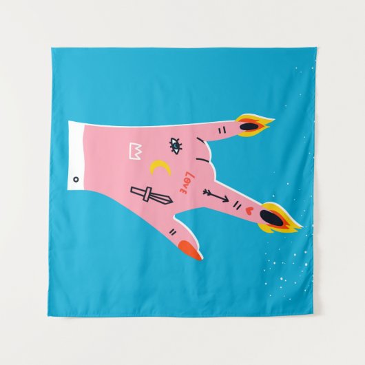 Abstracte brandblusvingers wandkleed (Voorkant (horizontaal))