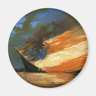 Abstracte brandende vlag Magnet