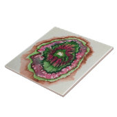 Abstracte branderroze en groen tegeltje (Zijkant)