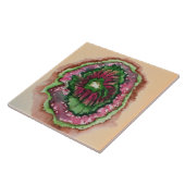 Abstracte branderroze en groene keramische Tegel Tegeltje (Zijkant)