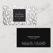 Abstracte brieven voor auteurs en schrijvers visitekaartje (Voorkant / Achterkant)