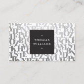 Abstracte brieven voor auteurs en schrijvers visitekaartje (Voorkant)