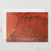 Abstracte Bright Red & Gold Alcohol Ink Liquid Art Bedankkaart (Voorkant)