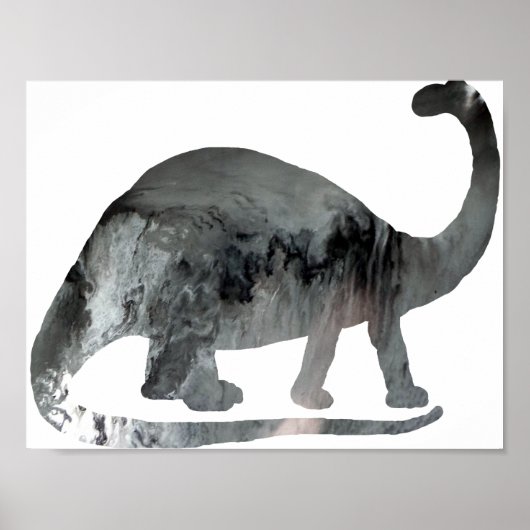 Abstracte Brontosaurus Silhouette. Poster (Voorkant)