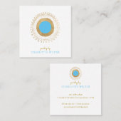 Abstracte Bronze Blauwgroen Circle Jewelier Maker Vierkante Visitekaartje (Voorkant / Achterkant)