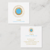 Abstracte Bronze Blauwgroen Cirkel Makeup Artist Vierkante Visitekaartje (Voorkant / Achterkant)