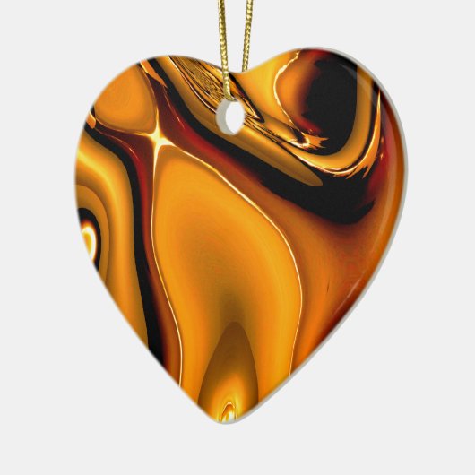 Abstracte bronzen sierbloem keramisch ornament (Links)