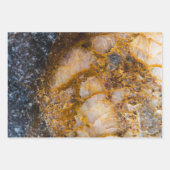Abstracte bronzen witte mineraalsteen textuur inpakpapier vel (Voorkant 2)