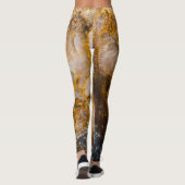 Abstracte bronzen witte minerale rottextuur leggings (Achterkant)