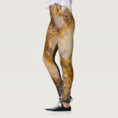 Abstracte bronzen witte minerale rottextuur leggings (Links)