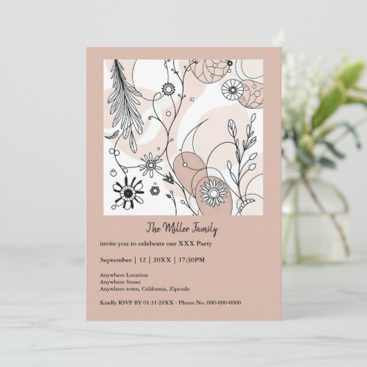 Abstracte Brown Boho minimalistische esthetiek (Staand voorkant)