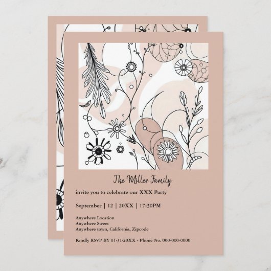 Abstracte Brown Boho minimalistische esthetiek (Voorkant / Achterkant)