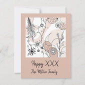 Abstracte Brown Boho minimalistische esthetiek Feestdagenkaart (Voorkant)