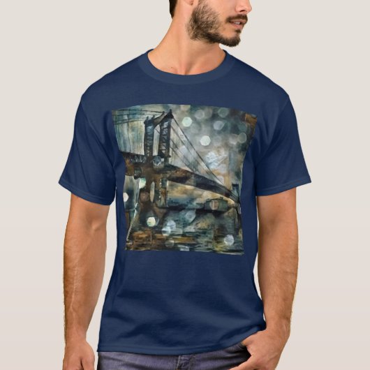 Abstracte brug over Manhattan T-shirt (Voorkant)