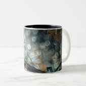 Abstracte brug over Manhattan Tweekleurige Koffiemok (Voorkant rechts)